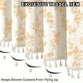 thumbnail image 6 of Sanmadrola Orange Shower Curtain Floral Plant Shower Curtain Set with Tassels, Heavy Duty Faux Cotton Linen Cottagecore Boho Vintage Rustic Shower Curtains with Hooks for Bathroom Decor, 72x72 in, 6 of 8