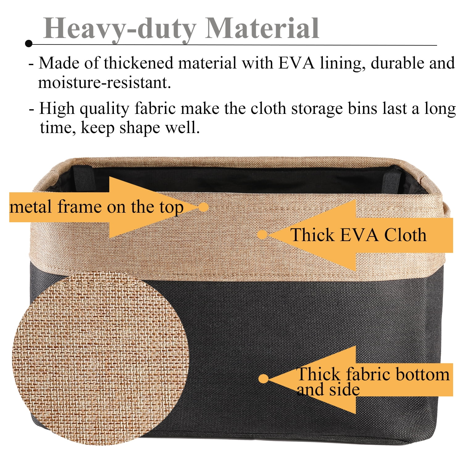 Large Fabric Storage Bins Cloth Basket for Shelf, 15.8 L x 12 W x 10 H Inch Decorative Closet Storage Bins Collapsible, Set of 3