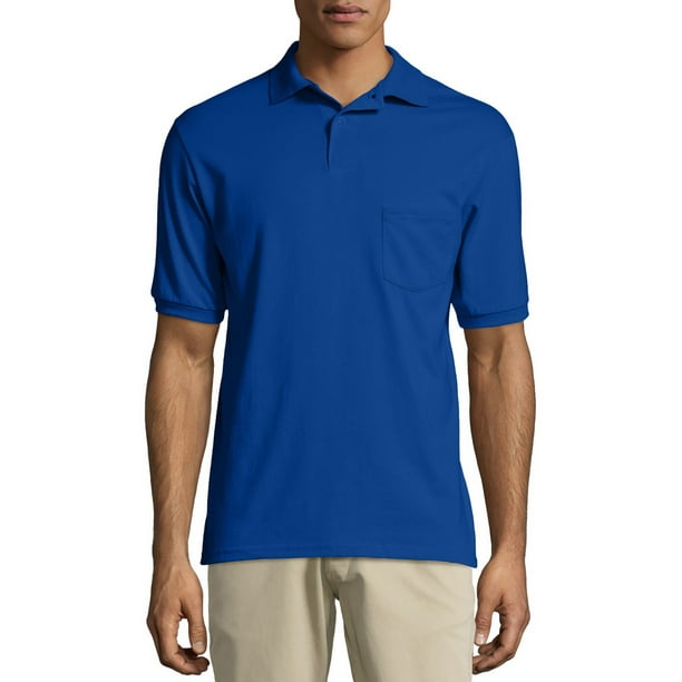 Hanes Men S Ecosmart Jersey Polo Shirt With Pocket