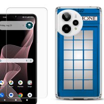 Phone Case for Cricket Icon Plus 2026, with Screen Protector, by OneToughShield - Phone Booth Blue