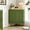 Green, variant on Fluted Floor Corner Kitchen Cabinet, Wooden Freestanding Cabinets Organizer with Door, Side Storage Organizer for Living Room, Dining Room, Bathroom Green