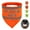 Orange+Reflective Text, variant on Pet Artist Personalized Dog Bandana Collar Safety Reflective High Vis Neckerchief Neck Scarf Custom Name