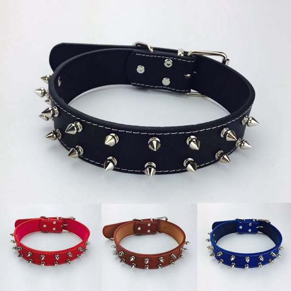 Spiked Dog Collar Spiked PU Leather Dog Collar Fashionable Dog Collar Adjustable Dog Collar