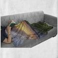 thumbnail image 6 of Massachusetts Soft Flannel Fleece Blanket, Calm Scenery with a Lighthouse American Landscape Nature Illustration, Cozy Plush for Indoor and Outdoor Use, 70" x 90", Green Multicolor, by Ambesonne, 6 of 6