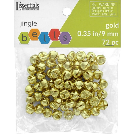 Essentials By Leisure Arts Arts Jingle Bells 9mm Gold 72pc