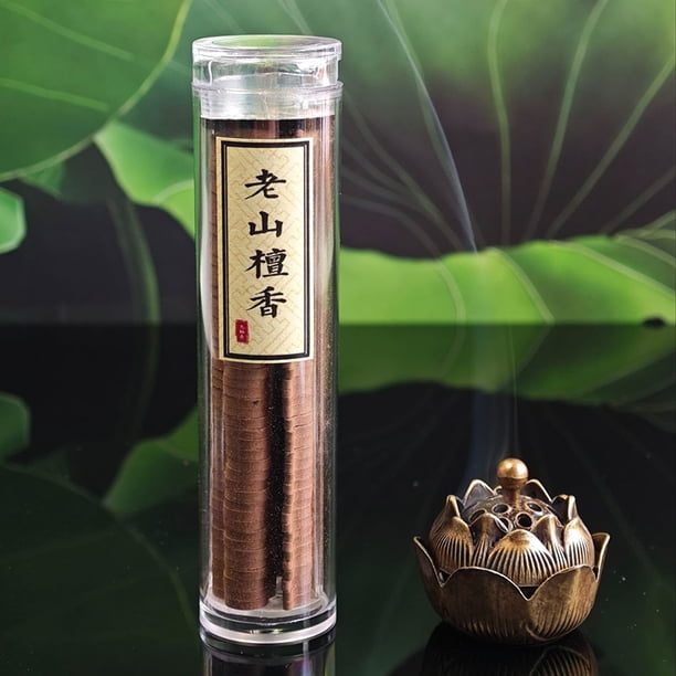 Xiao Hua Incienso en espiral (40 unidades), quemador de incienso en espiral, diseño en espiral natural para una fragancia duradera, sándalo antiguo.