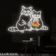 thumbnail image 3 of Glowneon Couple Raccoon Eat Pizza Neon Sign, Raccoon Lover Led Light, 3 of 5