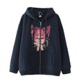 thumbnail image 1 of Estilo oscuro hip hop gótico Harajuku Y2K mariposa estampado de letras cremallera Sudadera con capucha Harajuku chaqueta sudadera, 1 of 5