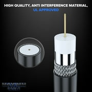 Maximm 25ft RG6 Coaxial Cable Triple Shielded Outdoor Rated CL3 F-Type for CATV, HDTV, Antenna, Satellite, Internet