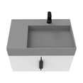thumbnail image 3 of Amazon 30" White Wood Floating Vanity with Gray Top and Black Trim, 3 of 10