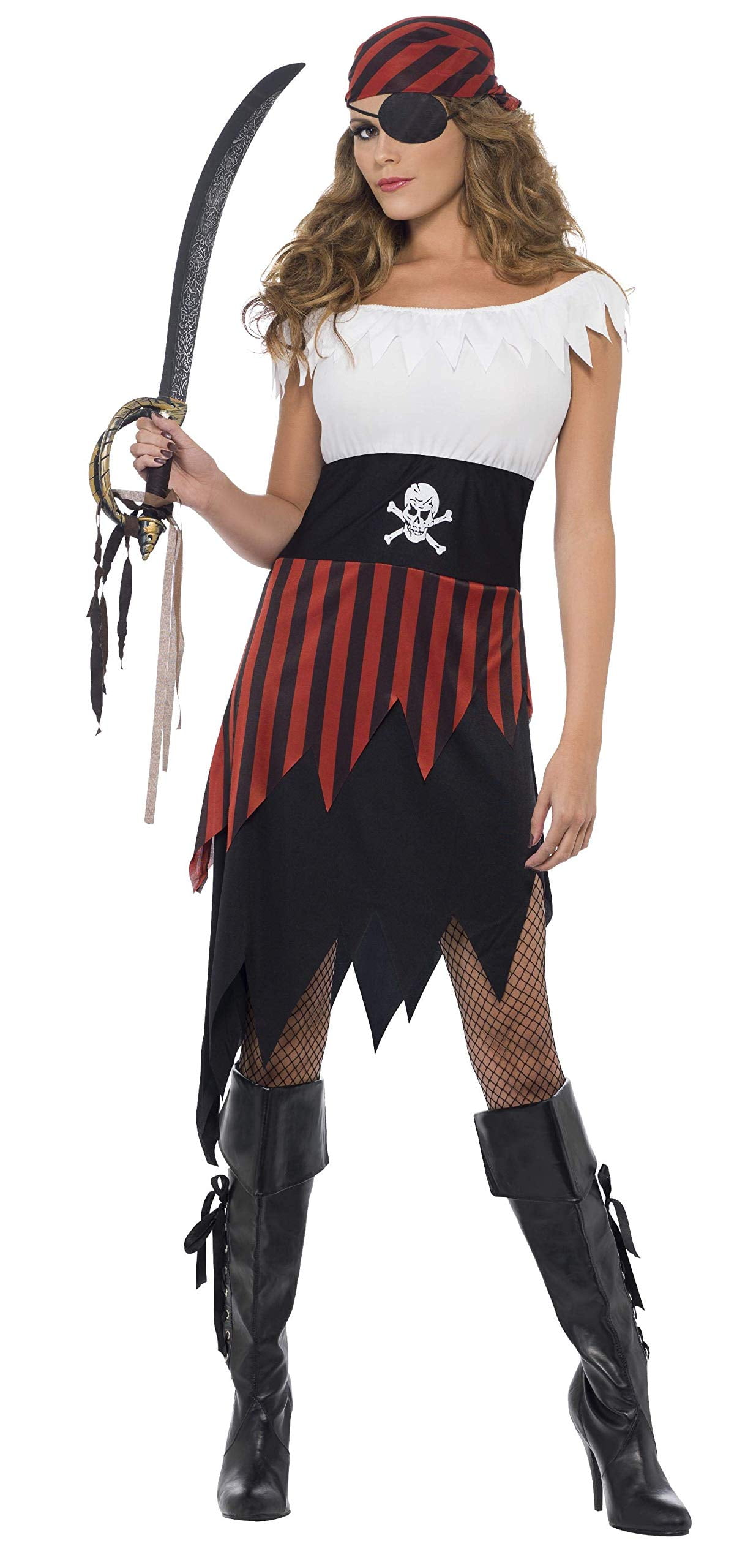 Ladies Off-white Pirate Blouse Fancy Dress Wench Accessory Womens Costume 