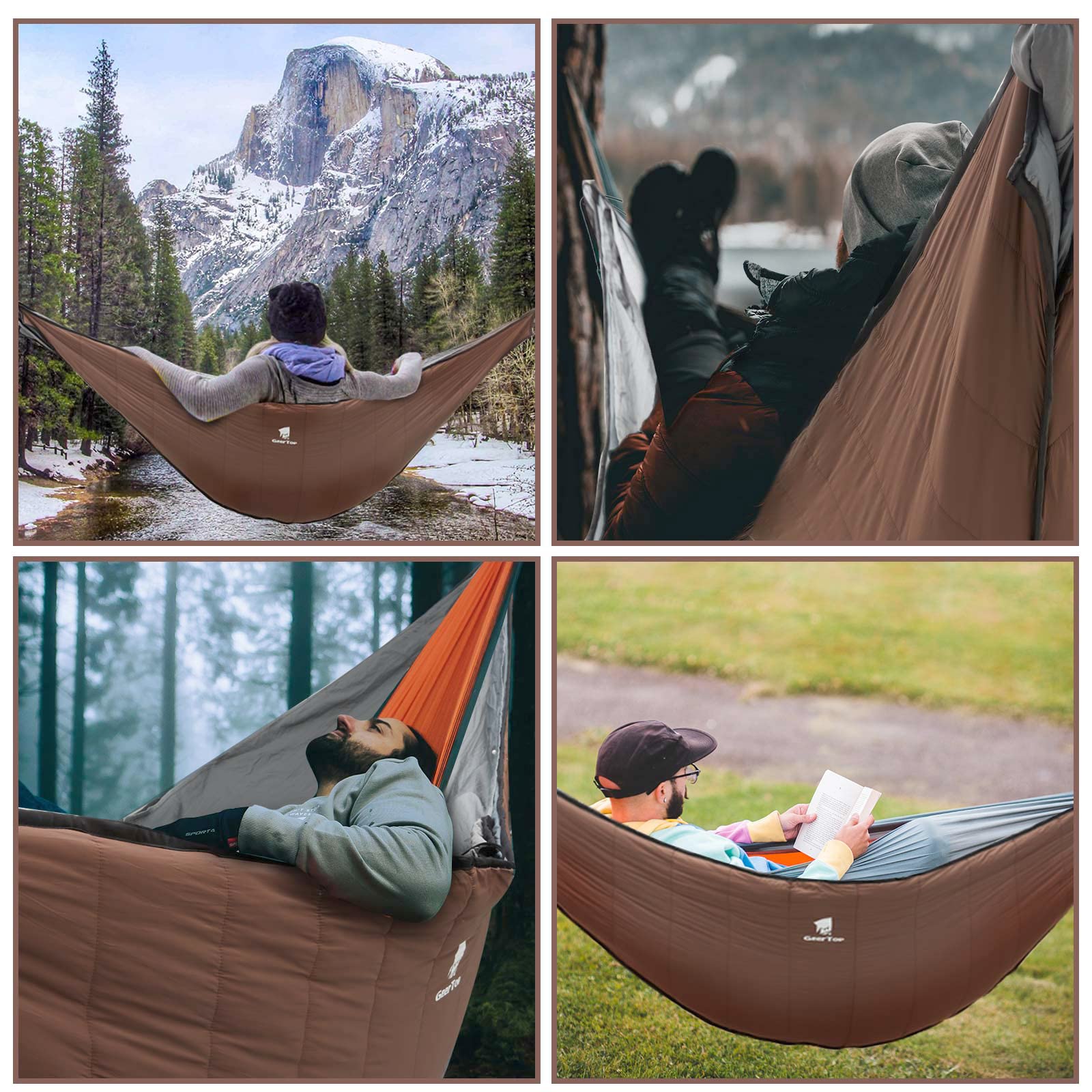 GEERTOP Portable Hammock Quilt for Camp Lightweight Full Length 4 Seasons Warm Single Double Hammock Underquilt for Outdoor Camping Hiking Backpacking Travel Beach Backyard Patio