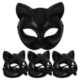 thumbnail image 2 of Máscara de mascarada de gato: 4 piezas Máscara de gato negro Máscara de gato de plástico para fiesta de disfraces de Halloween Máscara de animal de bola de mascarada de cosplay para mujeres y hombres, 2 of 7