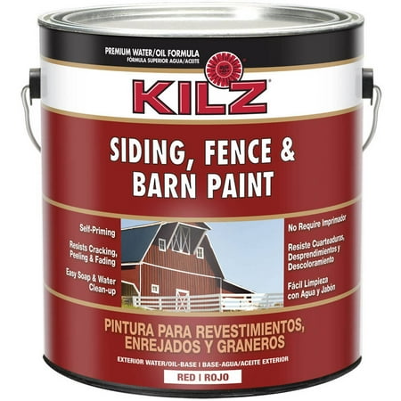 Kilz Barn Paint, 1 Gallon, Red (Best Paint For Metal Fence)