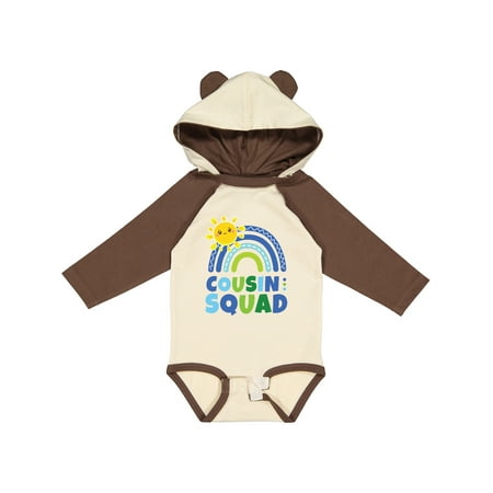 

Inktastic Family Cousin Squad with Blue Rainbow Gift Baby Boy Long Sleeve Bodysuit