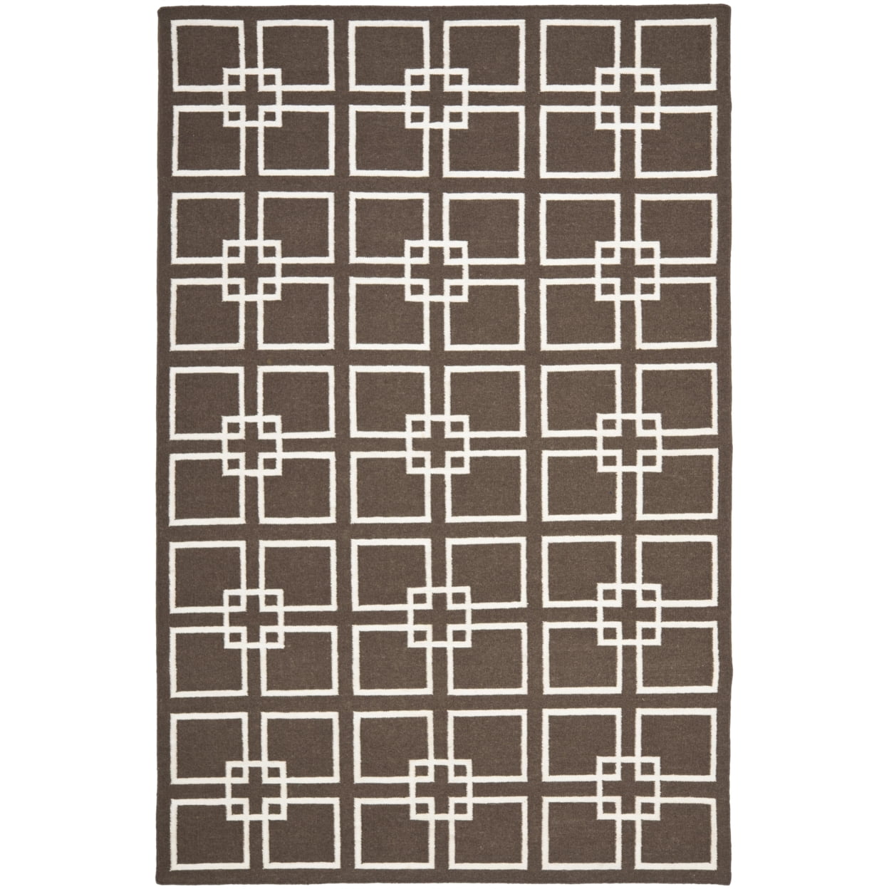 SAFAVIEH Martha Stewart Square Dance Geometric Area Rug, Tilled Soil Brown, 9' x 12'