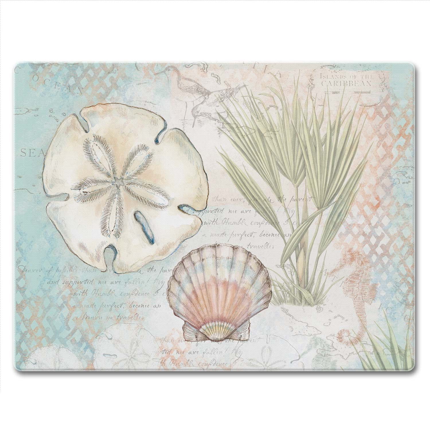 Caribbean Seas Rectangular Tempered Glass Cutting Board 10" x 8"