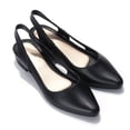 thumbnail image 3 of EKVAHL Women's Slingback Cutout Flats, Square Toe Closed Shoes, Low Block Heel Breathable Casual Dressy Office Daily Elegant Sandals Black, 3 of 6