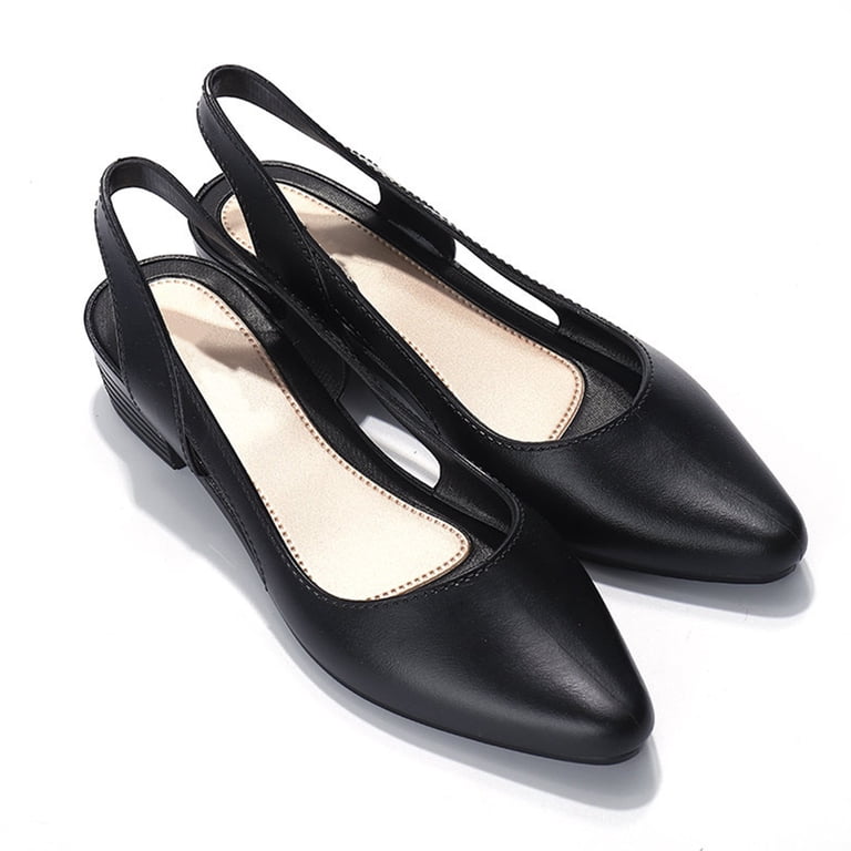 comfortable low heel black dress shoes LTTVQM Slingback Heels for Women Chunky Pointed Toe Non-Slip Cushion Work Fashion Casual Office Shoes Blue 37(US-6.5) size_l/12 Betsey Johnson Early 2000s Size:UK 14 AIR Technology reduces shock