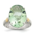 thumbnail image 4 of Sterling Silver Two Tone Silver And Gold Plated Sterling Silver w/Green Quartz Ring Size 7, 4 of 6