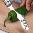 thumbnail image 3 of Jalapeno Pepper Corer Tool, Set of 2, Stainless Steel Handle, Serrated Blade, Easy Seed Removal for Kitchen and Barbecue, 3 of 5