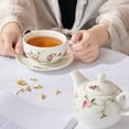thumbnail image 5 of Juego de Té de Porcelana YONGSHENG Tetera y Taza Floral Flores de Ratán, 5 of 5