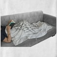 thumbnail image 5 of Saying Soft Flannel Fleece Throw Blanket, Calligraphy on Dots Modern and Creative Design Inscription, Cozy Plush for Indoor and Outdoor Use, 50" x 70", Dark Grey and White, by Ambesonne, 5 of 5
