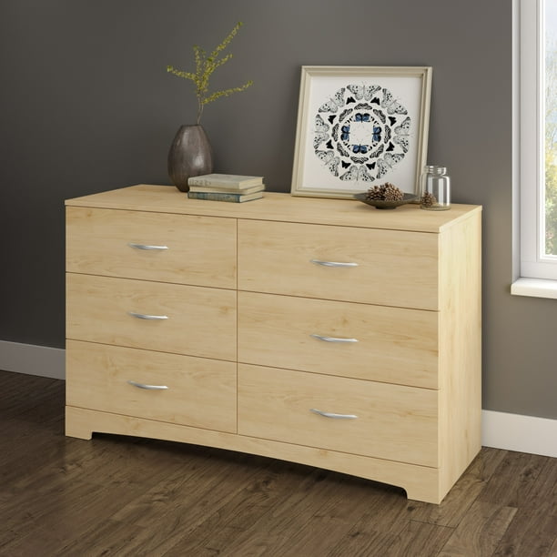 South S Soho 6 Drawer Double, Double Dresser Natural Wood