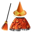 thumbnail image 2 of Mifsaly 3 Pack Kids Girls Halloween Witch Costume Sets Tutu Skirt, Magic Brooms and Witch Hat for 4-10 Years, 2 of 5