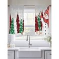 thumbnail image 5 of Red Snowman Sheer Curtains 45 inches Long, Christmas Let Snow Pine Trees Bird Snowing Grey Light Filtering Sheer Window Curtains Rod Pocket Voile Drapes for Bedroom Living Room, 2 Panels 52"W x 45"L, 5 of 6
