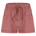 thumbnail image 7 of Yubnlvae Women's Vacation Shorts - 2025 Summer Elastic Waist Beach Shorts with Pockets (Plus Size Available | Quick-Dry Fabric | Casual Comfort) (Red | M), 7 of 7
