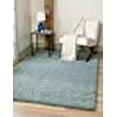 thumbnail image 3 of Unique Loom 3136685 8 x 10 ft. Solid Shag Rectangular Rug, Slate Blue, 3 of 5