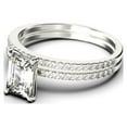 thumbnail image 4 of Art deco 2.00 Carat Emerald Cut Diamond Moissanite Engagement Ring Set, Wedding Ring in 10k Solid White Gold, Feminine Gift, Promise Ring, Anniversary Gift, 4 of 4
