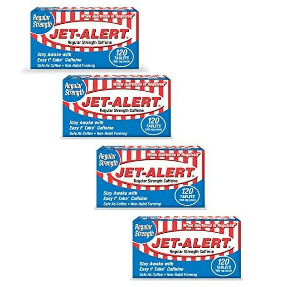 Jet-Alert 100 MG Each Caffeine Tab 120 Count (Pack of 4)