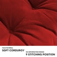 thumbnail image 6 of Floor Pillow Square Tufted Thicken, Solid Square Cushion 22" x 22" Meditation Seat Cushion Wine Red 2 Pcs, 6 of 10