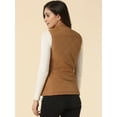 thumbnail image 4 of Chaleco Acolchado Ligero Allegra K Con Cremallera y Cuello Alto Marrón M, 4 of 6