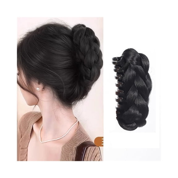 Braided Bun Hair Piece Claw Clip in Synthetic Twisted Braiding Chignon Hair Extension