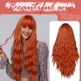 thumbnail image 4 of YMUQEIGH Clearance 65cm High Temperature Silk Wig Orange Wig Rose Mesh Curly Hair, 4 of 7