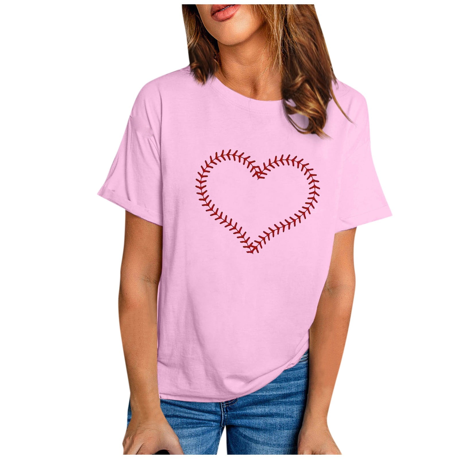 Shirts for Women Short Sleeve Play Ball Shirt for Womens Baseball Tshirts Graphic Tees Casual Letter Softball Tee Shirts Top,Pink XXXL - Walmart.com