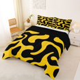 thumbnail image 2 of Homewish Classic Swirl Lines Queen Comforter Set,Modern Abstract Art Comforter Sets Queen,Yellow Black,Black Reversible,3 Pieces,1 Comforter and 2 Pillowcases, 2 of 7