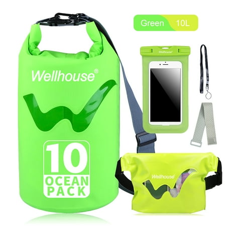 Outdoors Cafe And Bar Set of 3 Waterproof Dry Bag Waist Pack and Phone Case Outdoor Travel Beach Storage Bags for Kayking Rafting Boating ()