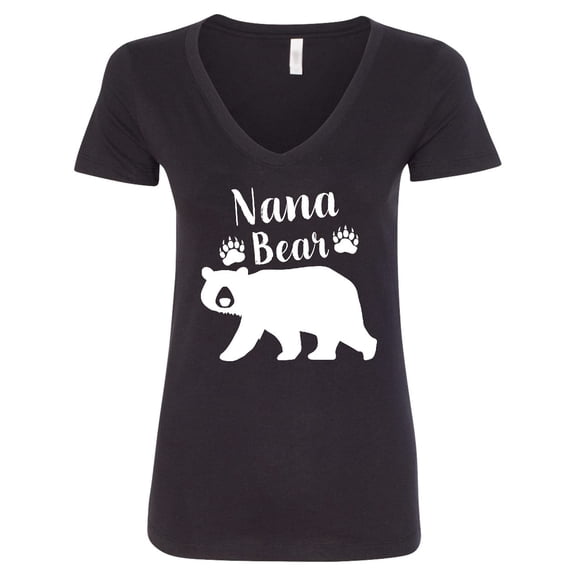 Inktastic Nana Bear in White Women's V-Neck T-Shirt