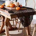 thumbnail image 2 of Cheapark Lace Web Table Runner With Pumpkin Skull Design - Fireplace Scarf Curtain Decor - Gothic Dining Table Setting For Halloween Party, 2 of 7