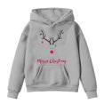 thumbnail image 5 of FUZHIQ Girls Hoodies Size 14-16 Christmas Sweatshirts Graphic Crewneck Long Sleeve Pullover Tops Comfy Plus Size Hooded with Pocket Grey,3-4 Years, 5 of 5