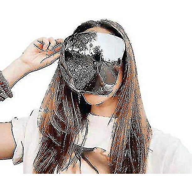 Gafas de sol polarizadas de espejo grande LANNMXG cara completa multicolor