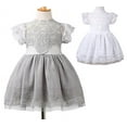 thumbnail image 2 of StylesILove Victorian Lace Princess Flower Girl Dress (1-2 Years, Grey), 2 of 3