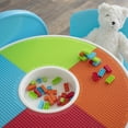thumbnail image 5 of Humble Crew Toddler 2-in-1 Plastic Building Blocks-Compatible Activity Table and 2 Chairs Set, 100 Pc Block Set, Round, White/Green/Blue/Orange/Red, 5 of 7