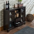 thumbnail image 4 of Visentor 42 Inch Console Table, Buffet Sideboard, Kitchen Dining Room Storage Cupboard Storage Cabinet with Glass Doors, Espresso, 4 of 8