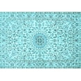 thumbnail image 1 of Ahgly Company Indoor Rectangle Medallion Light Blue Traditional Area Rugs, 8' x 10', 1 of 4