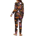 thumbnail image 5 of Tutolipy Halloween Pajamas for Women Pumpkin Ghost Cat Printed Sleepwear Cozy Loungewear Long Sleeve Tops Jogger Pants Pajama Sets, L, 5 of 7